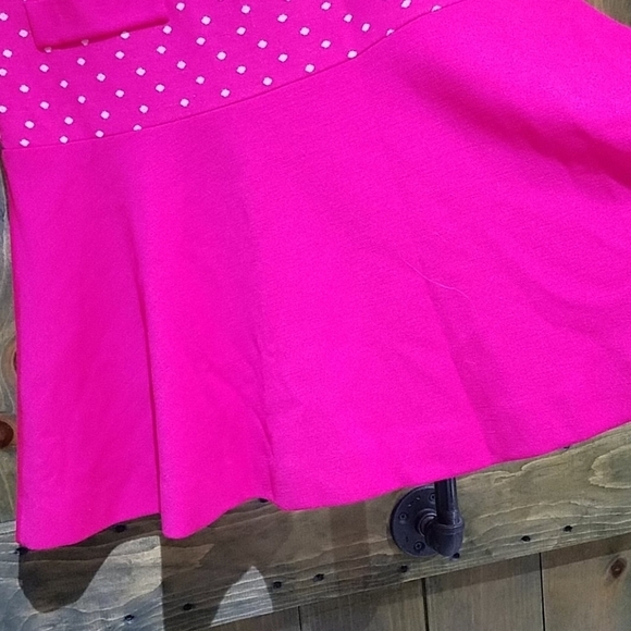 VINTAGE PINK WHITE POLK A DOT GO-GO DRESS RETRO ECLECTIC - Picture 7 of 15